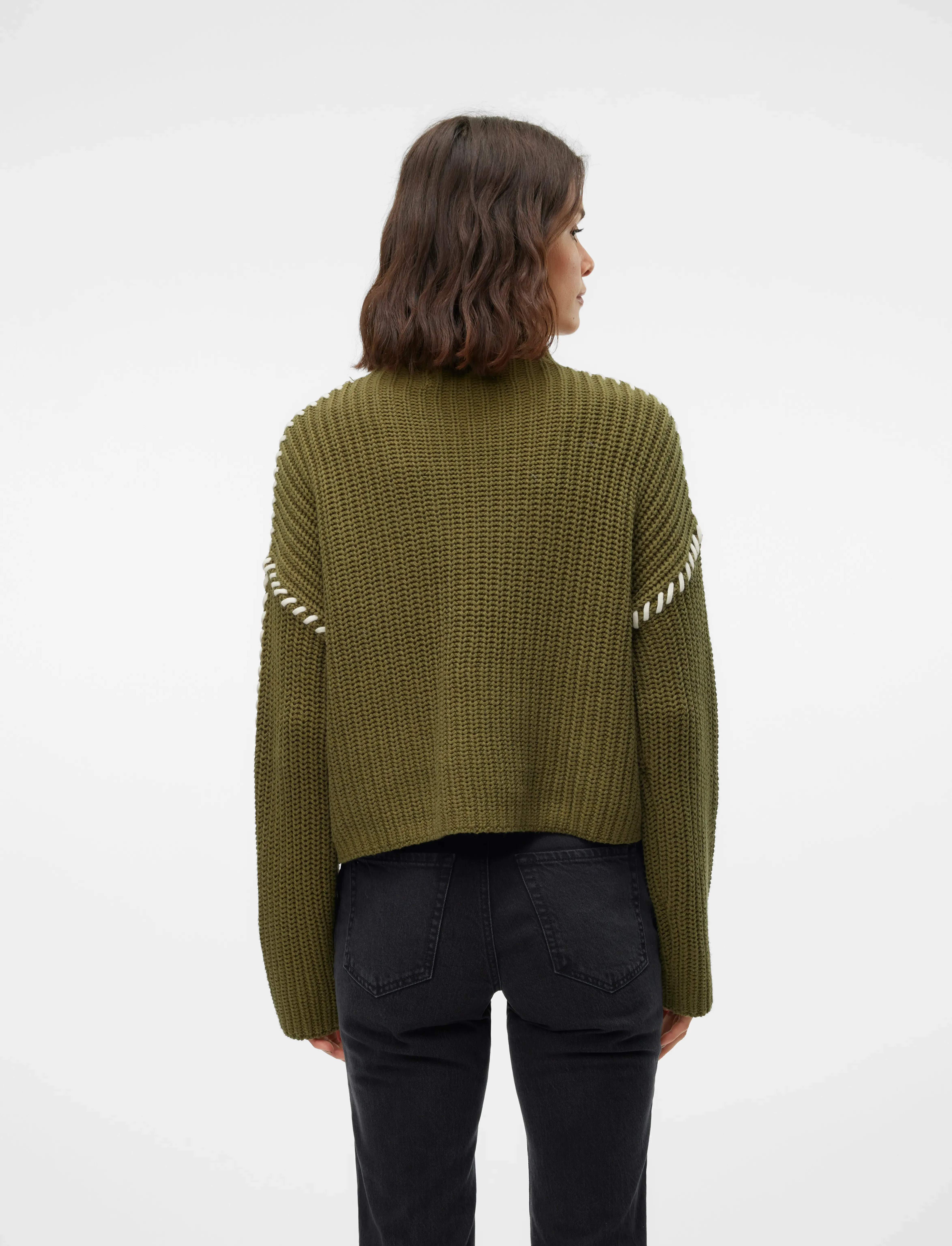 Vero Moda - VMNEWCREAM LS FUNNELNECK PULLOVER BOO - džemperiai - cypress - 3
