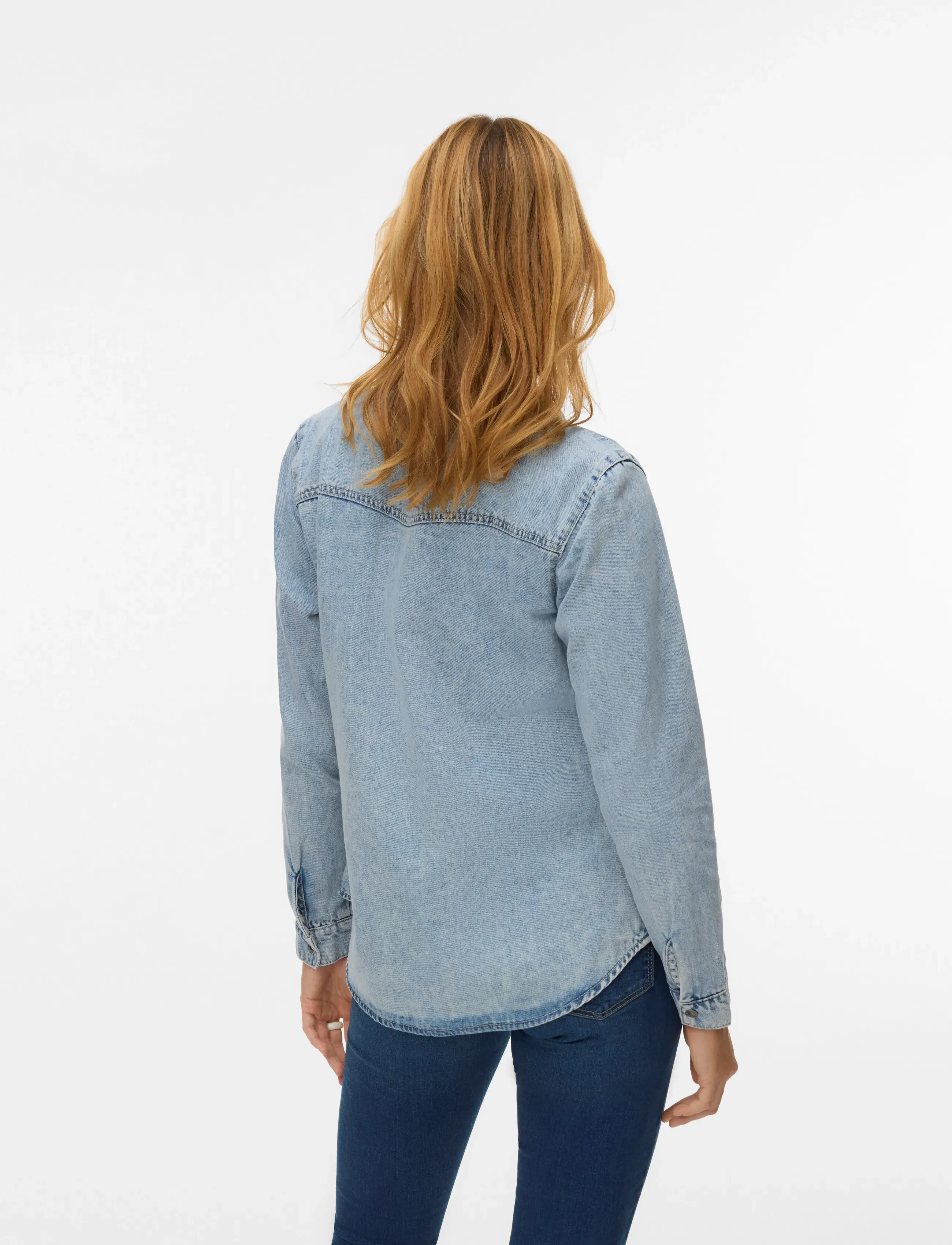 Vero Moda - VMJENNIE LS DENIM SHIRT MIX GA NOOS - gallaskyrtur - light blue denim - 3