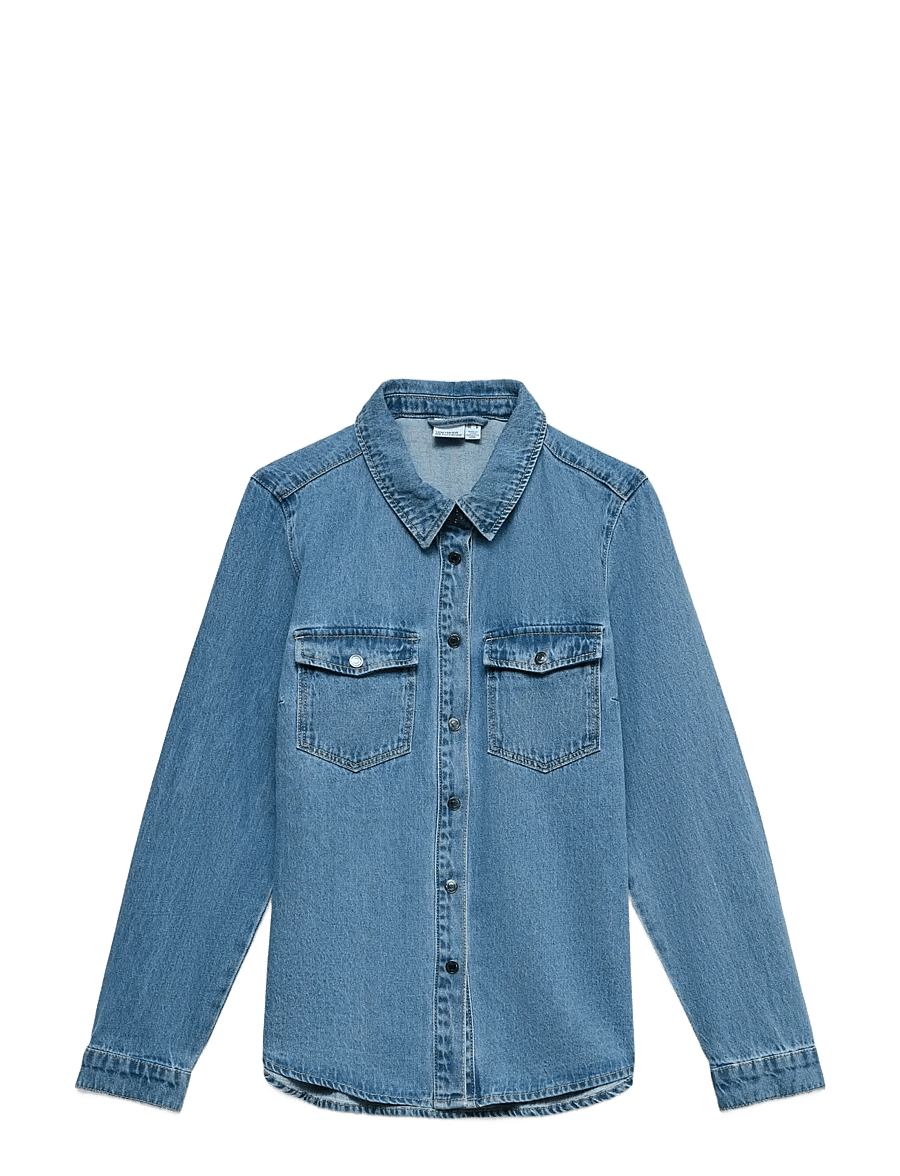 Vero Moda - VMJENNIE LS DENIM SHIRT MIX GA NOOS - jeansskjortor - medium blue denim - 1