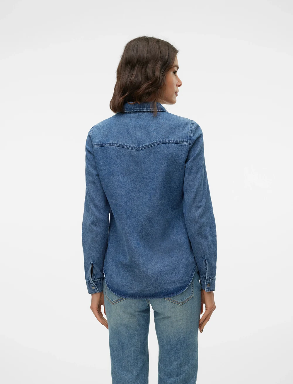 Vero Moda - VMJENNIE LS DENIM SHIRT MIX GA NOOS - jeansskjortor - medium blue denim - 3