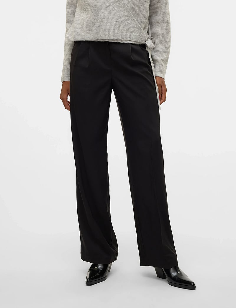 Vero Moda - VMRITA MW WIDE DAD PANT NOOS - black - 0