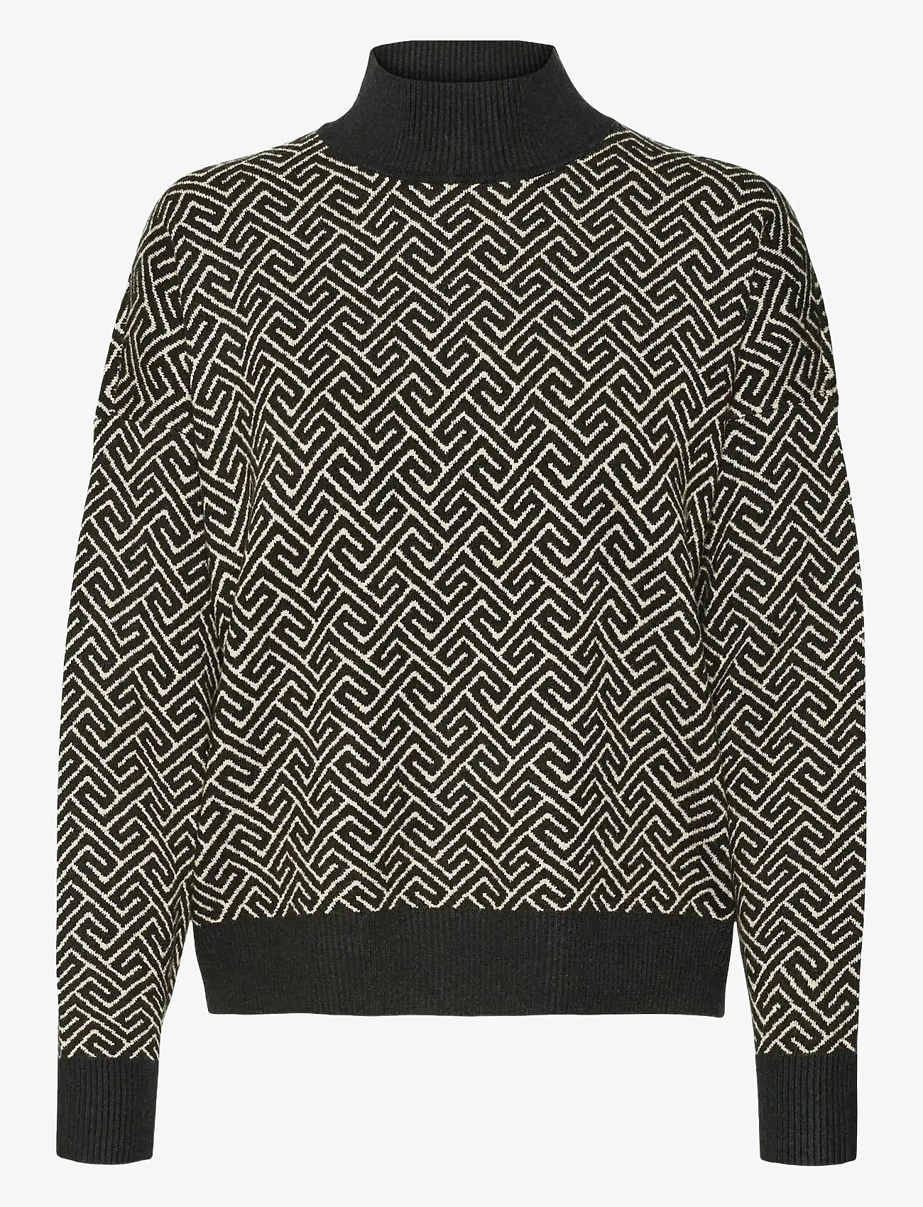 Vero Moda - VMARIA ART BATWING HIGHNECK PULLOVER GA - pullover - black - 0