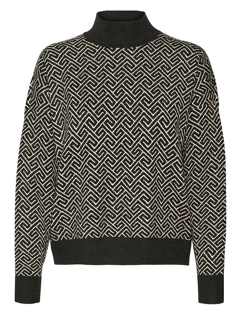 Vero Moda - VMARIA ART BATWING HIGHNECK PULLOVER GA - pullover - black - 0