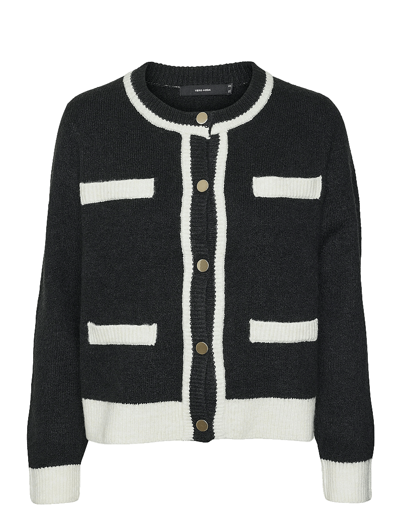 Vero Moda - VMRANIA LS O-NECK CARDIGAN GA - cardigans - black - 1