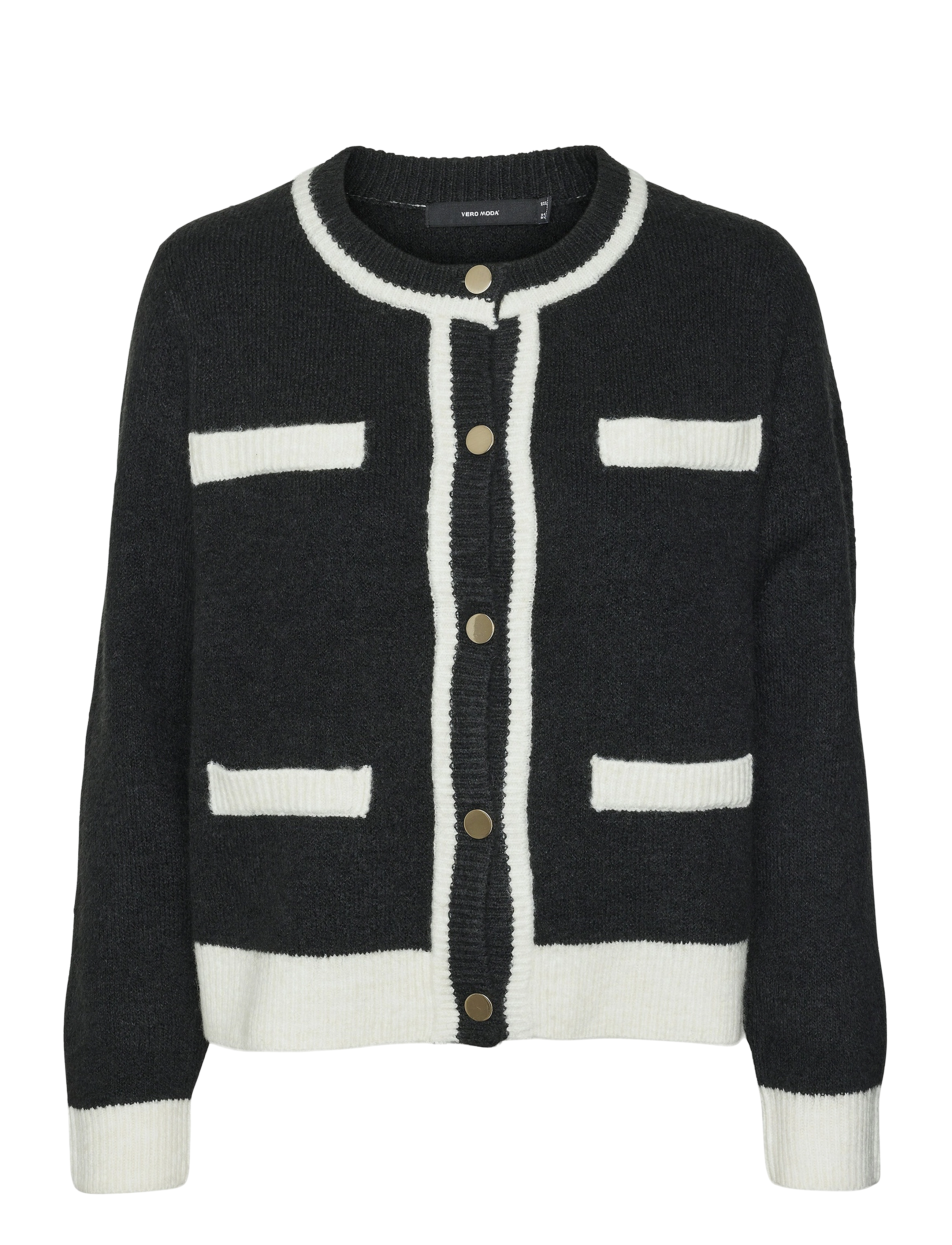 Vero Moda VMRANIA LS O-NECK CARDIGAN GA - Strickmode - BLACK / black