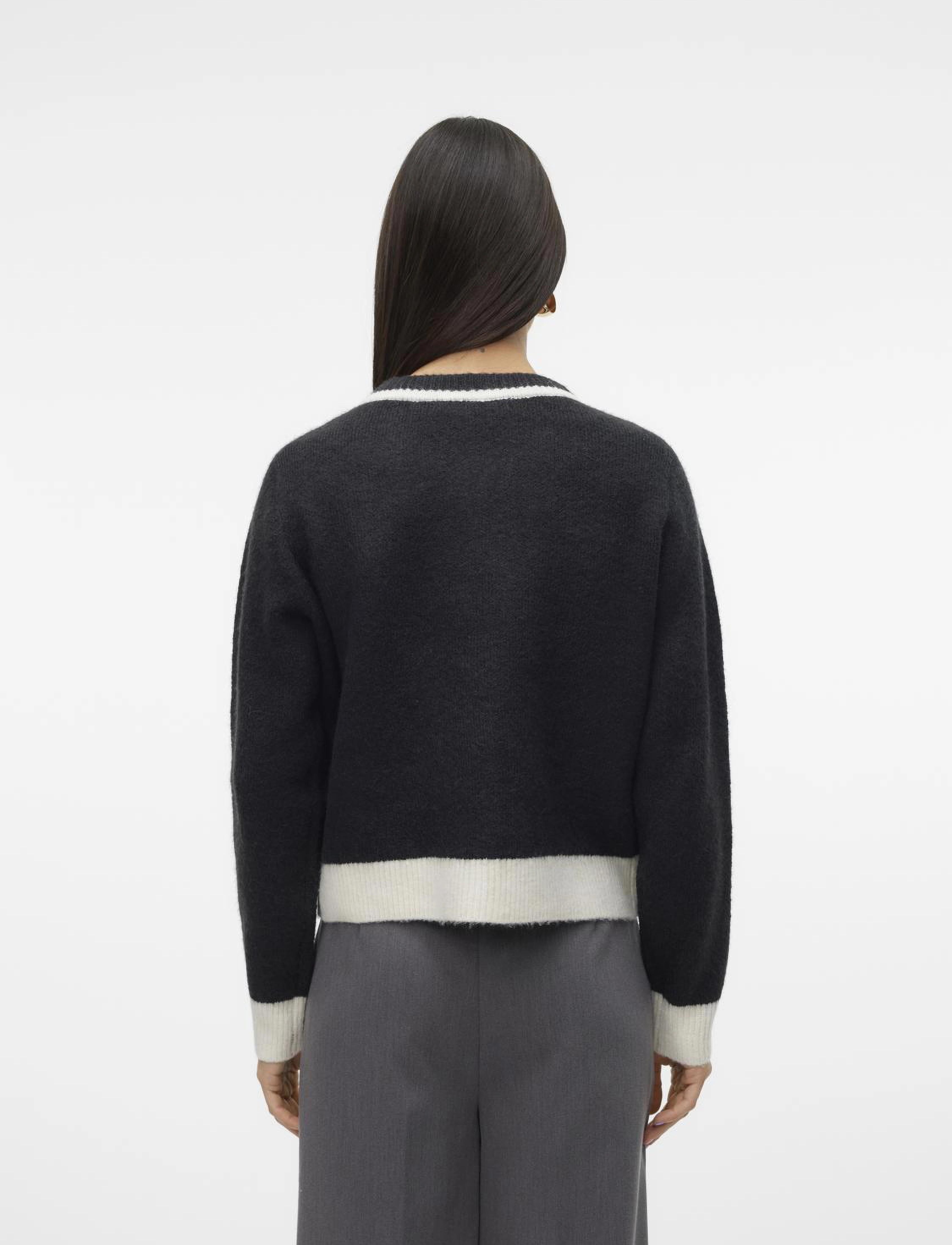 Vero Moda - VMRANIA LS O-NECK CARDIGAN GA - laveste priser - black - 2