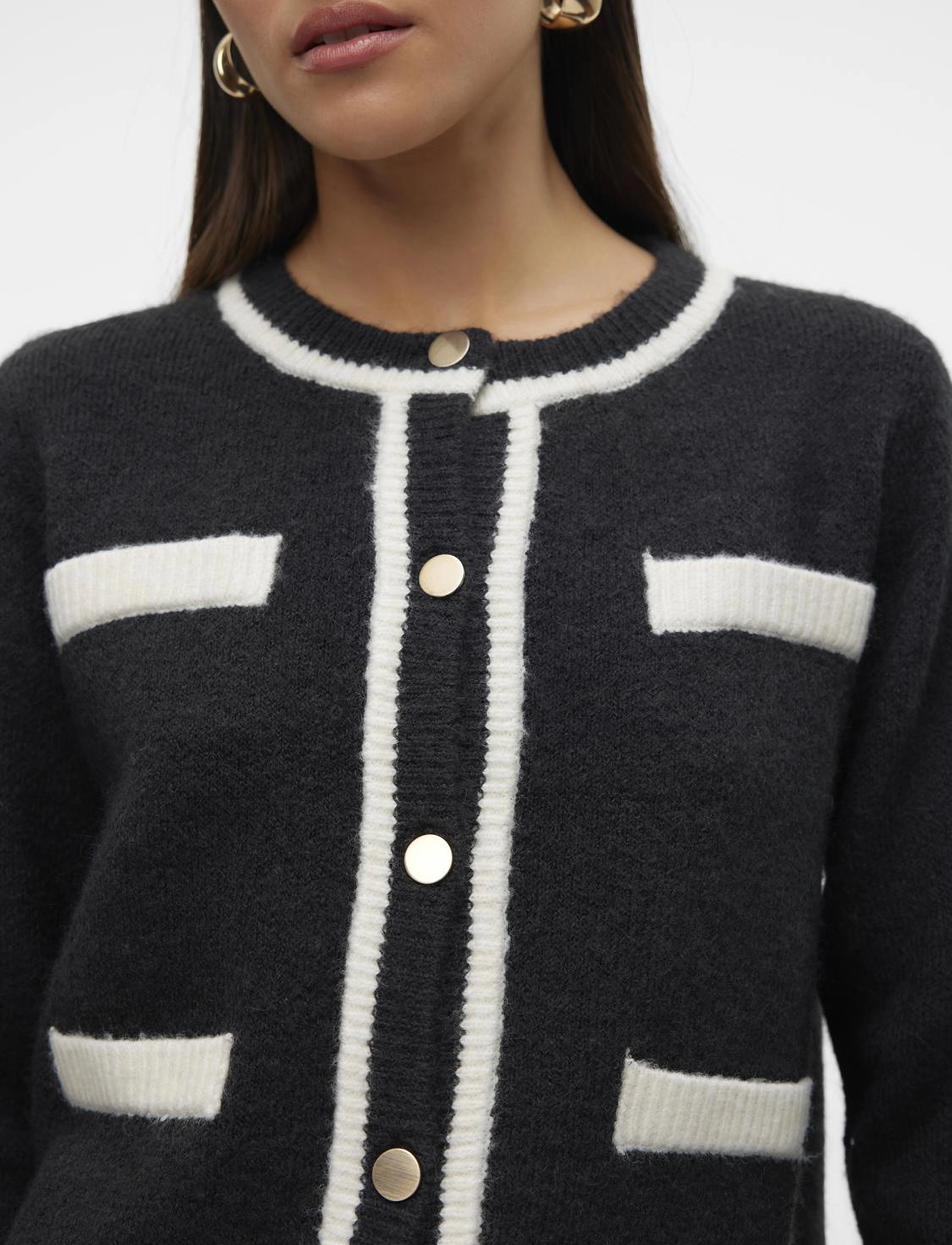 Vero Moda - VMRANIA LS O-NECK CARDIGAN GA - laveste priser - black - 4
