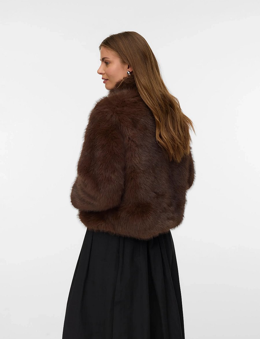 Vero Moda - VMMONROE SHORT JACKET NOOS - fausse fourrure - chocolate torte - 2