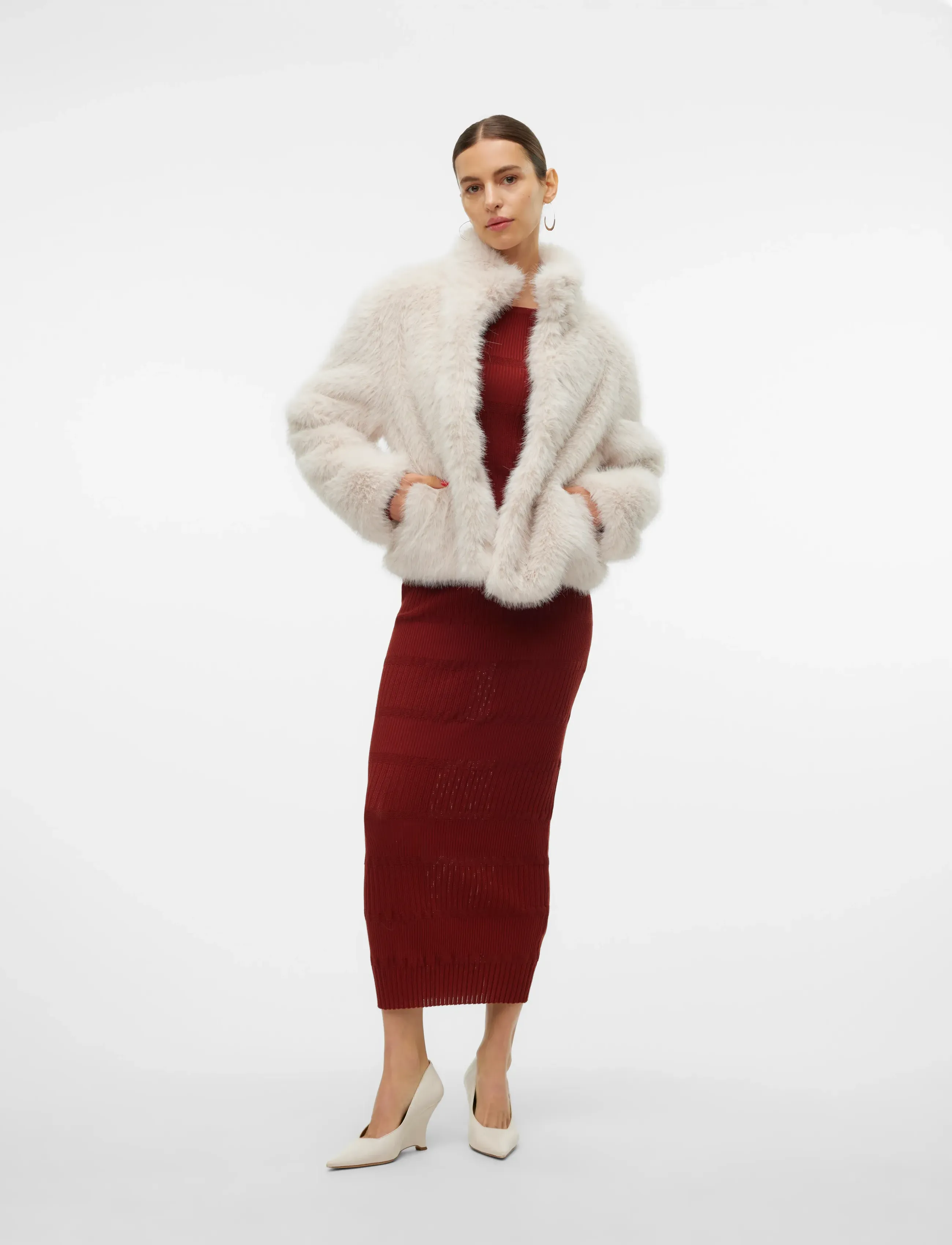 Vero Moda - VMMONROE SHORT JACKET NOOS - faux fur jakker - oatmeal - 5
