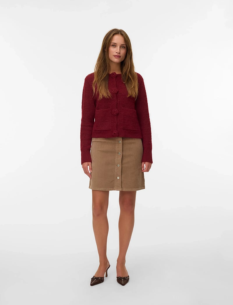 Vero Moda - VMETTA HR SHORT CORD SKATER SKIRT NOOS - korta kjolar - silver mink - 0