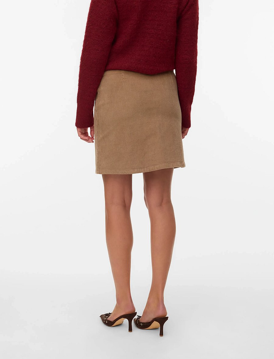 Vero Moda - VMETTA HR SHORT CORD SKATER SKIRT NOOS - korte nederdele - silver mink - 2
