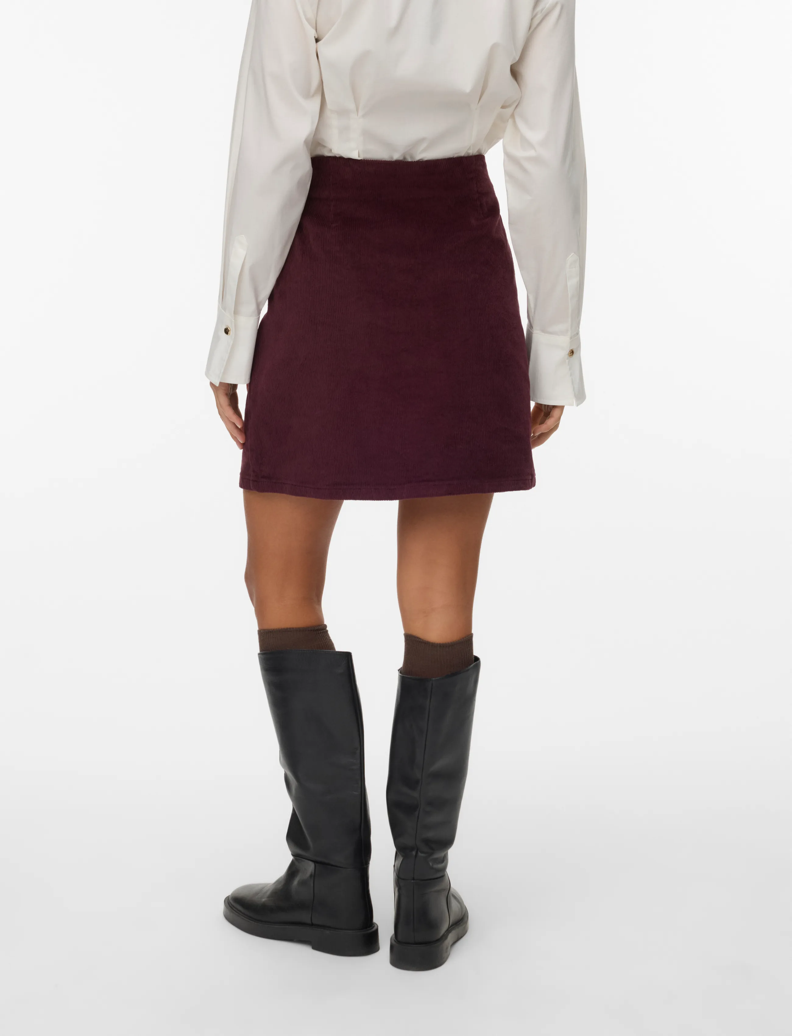 Vero Moda - VMETTA HR SHORT CORD SKATER SKIRT NOOS - kurze röcke - winetasting - 2