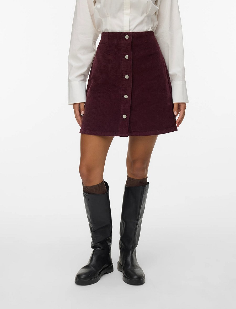 Vero Moda - VMETTA HR SHORT CORD SKATER SKIRT NOOS - korte nederdele - winetasting - 3