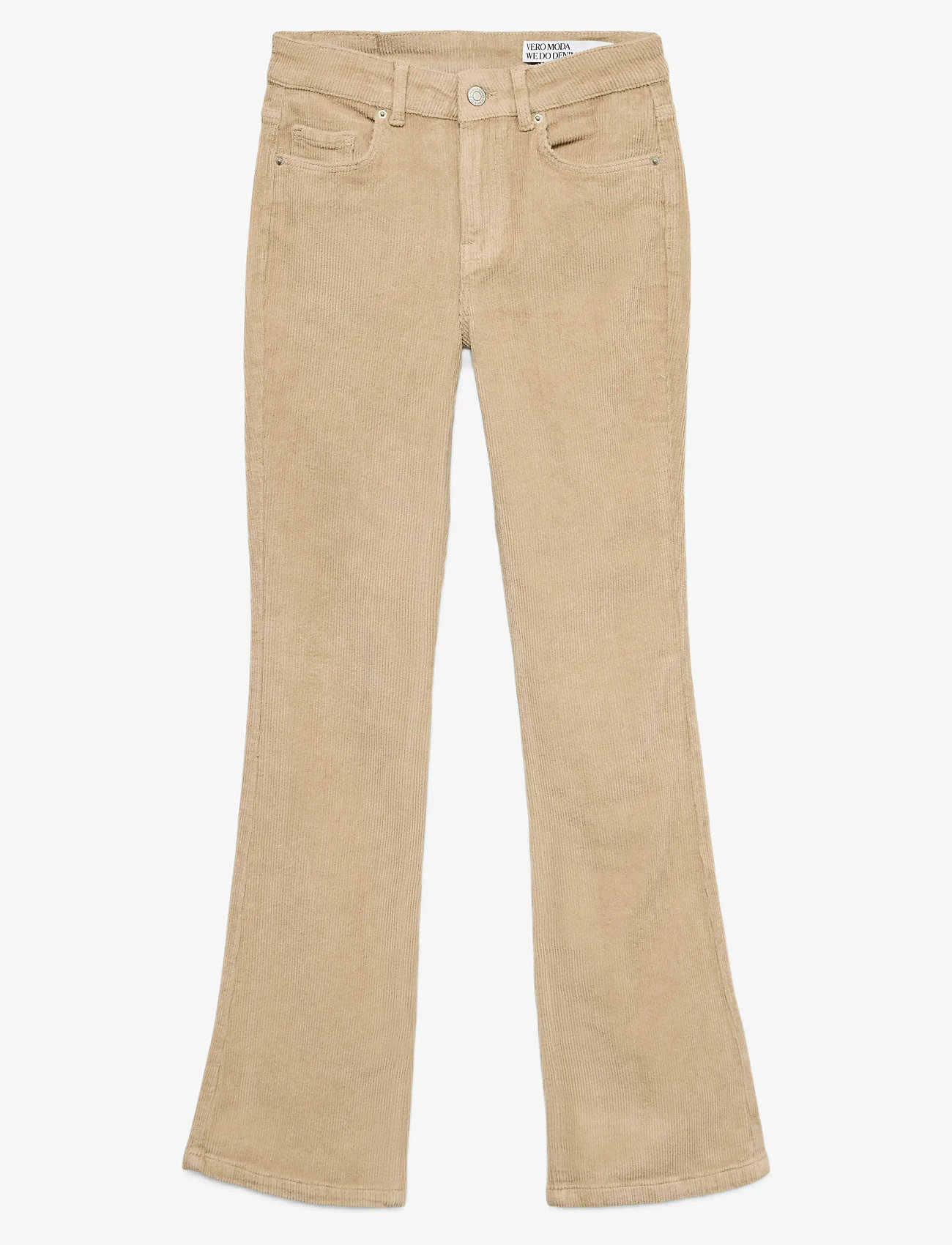 Vero Moda - VMFLASH MR FLARED CORDUROY PANTS NOOS - utsvängda jeans - silver mink - 1
