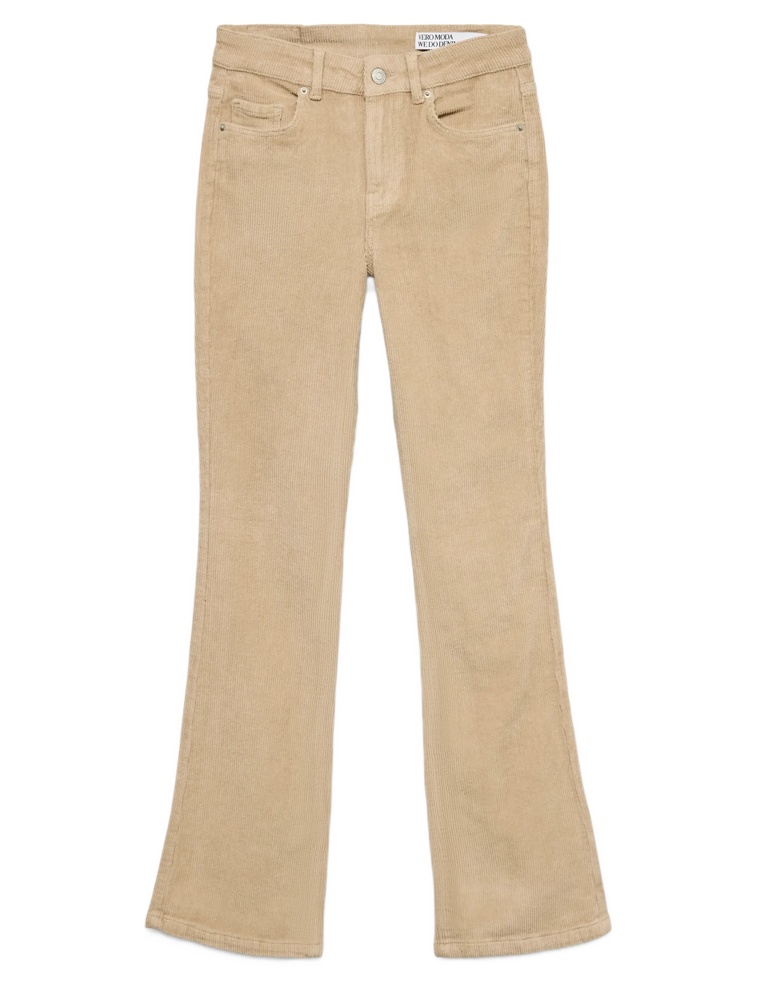 Vero Moda VMFLASH MR FLARED CORDUROY PANTS NOOS - Flared jeans - SILVER MINK / beige