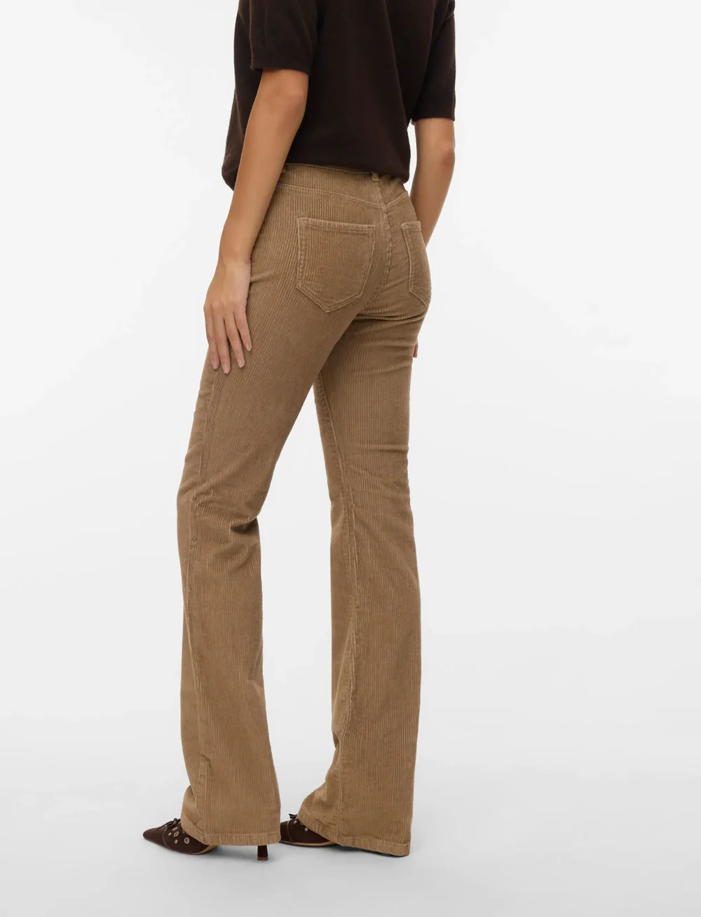 Vero Moda - VMFLASH MR FLARED CORDUROY PANTS NOOS - schlaghosen - silver mink - 3