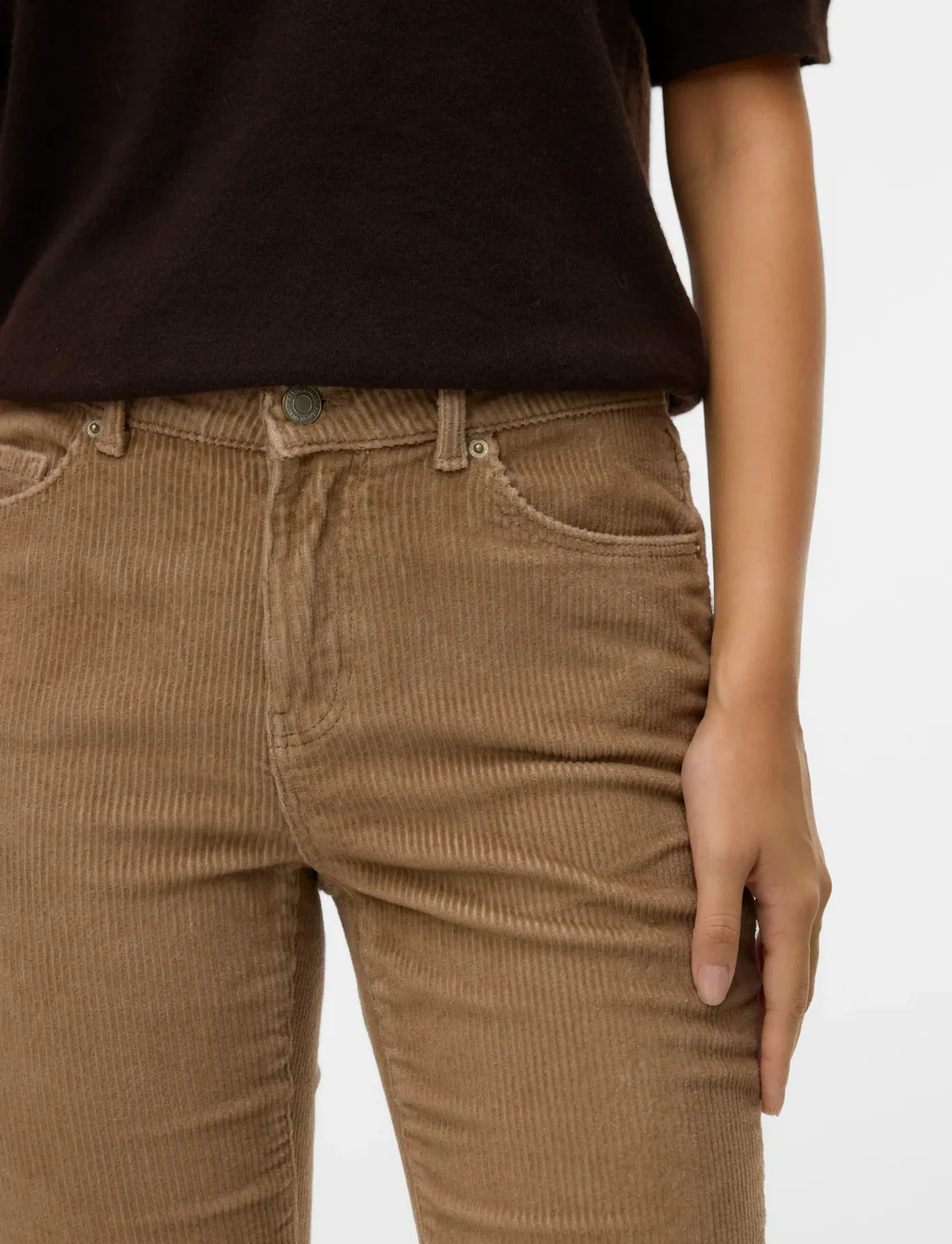 Vero Moda - VMFLASH MR FLARED CORDUROY PANTS NOOS - schlaghosen - silver mink - 5