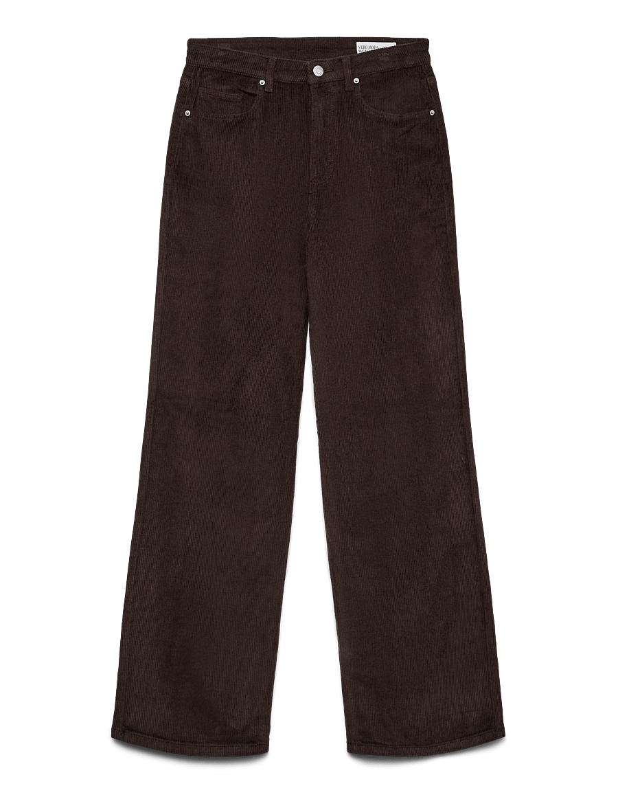 Vero Moda - VMTESSA HR WIDE CORDUROY PANTS GA NOOS - velvetpüksid - chocolate torte - 1