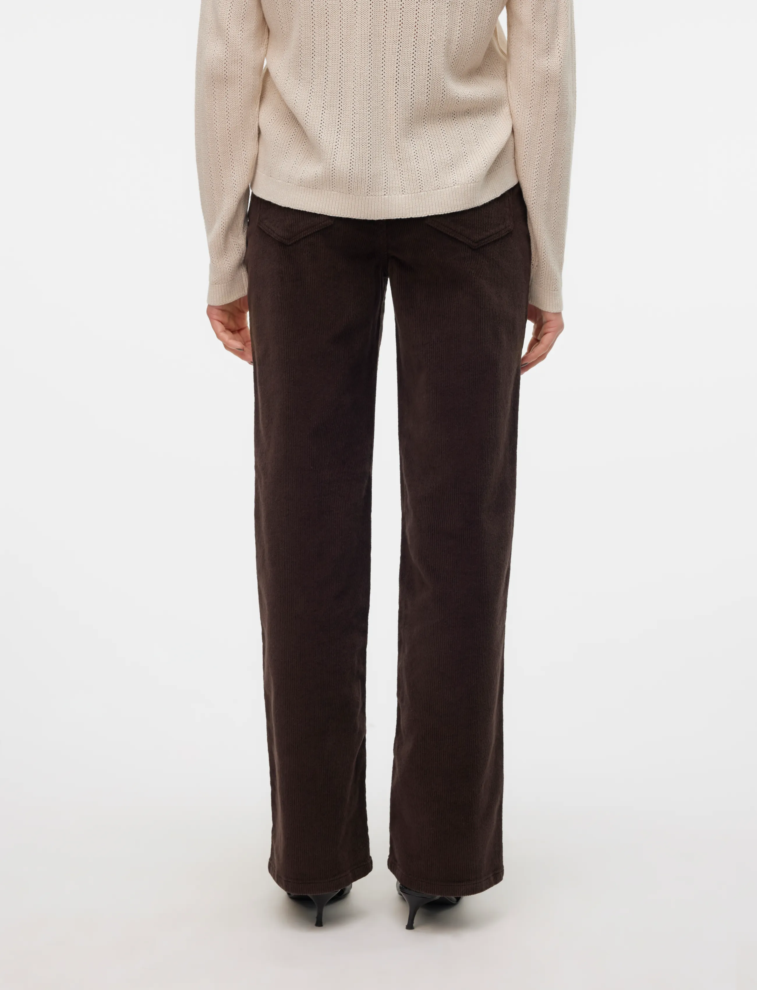 Vero Moda - VMTESSA HR WIDE CORDUROY PANTS GA NOOS - velvetpüksid - chocolate torte - 2