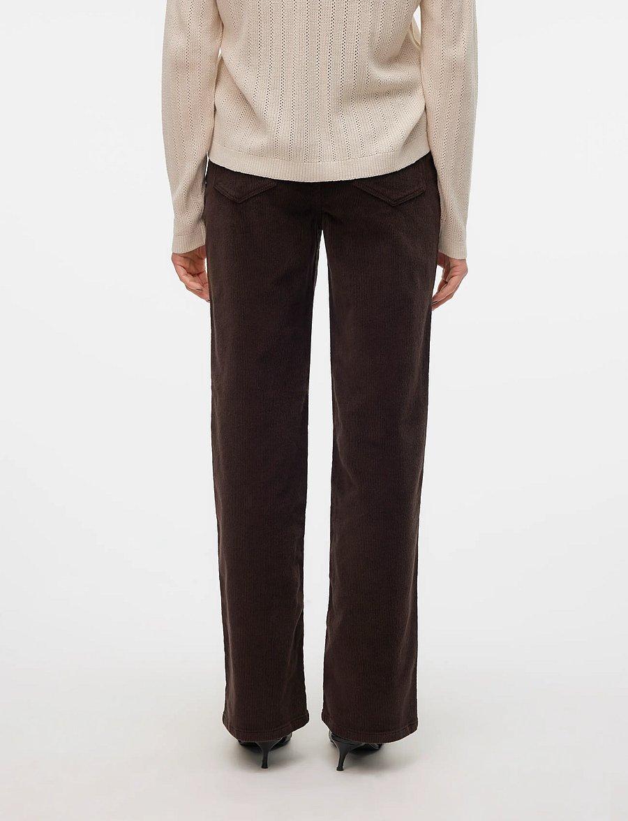 Vero Moda - VMTESSA HR WIDE CORDUROY PANTS GA NOOS - velvetpüksid - chocolate torte - 2