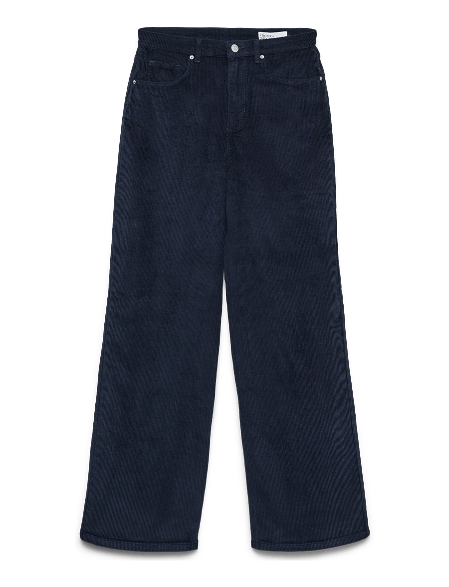 Vero Moda - VMTESSA HR WIDE CORDUROY PANTS GA NOOS - cordhosen - navy blazer - 1