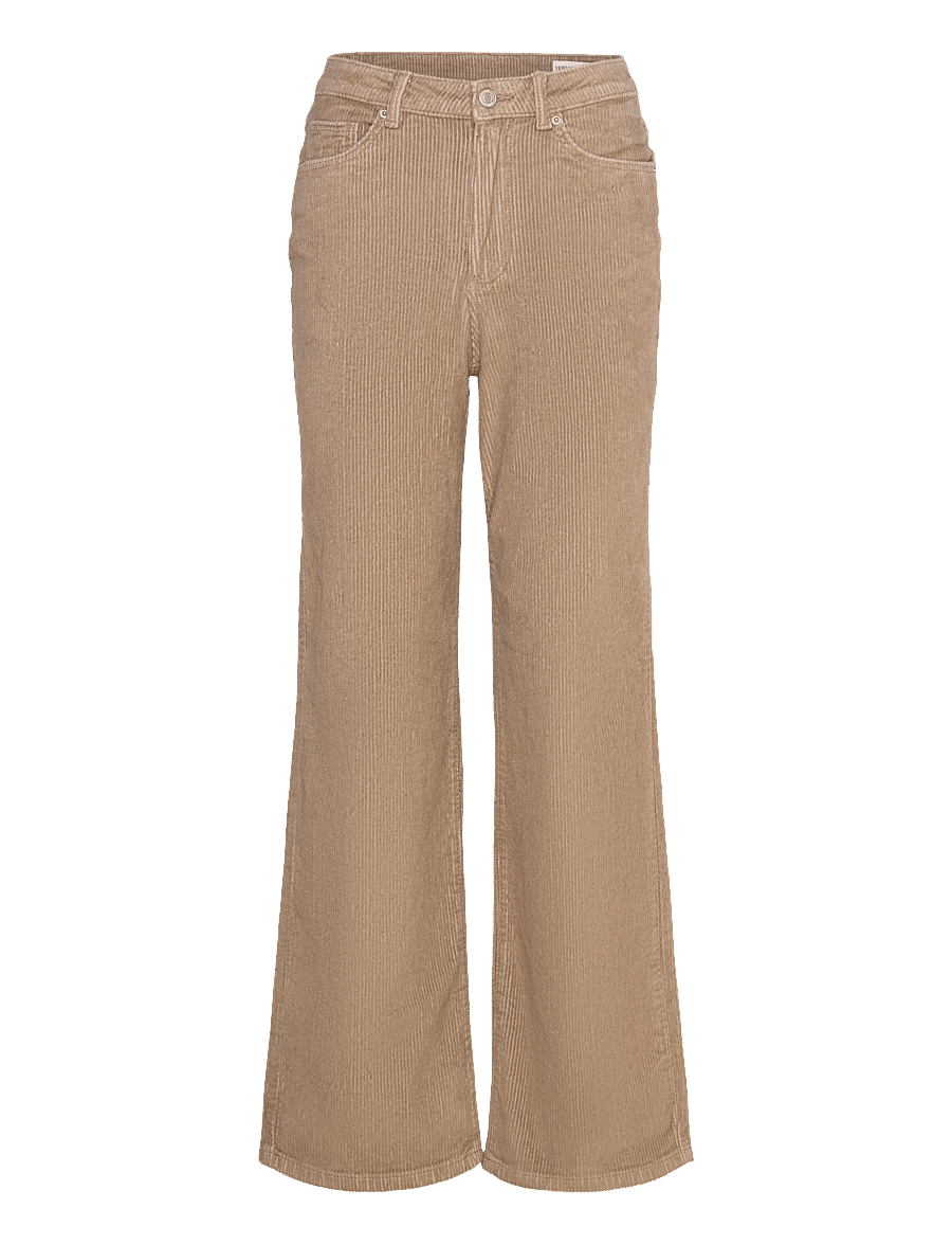 Vero Moda - VMTESSA HR WIDE CORDUROY PANTS GA NOOS - hosen mit weitem bein - silver mink - 1