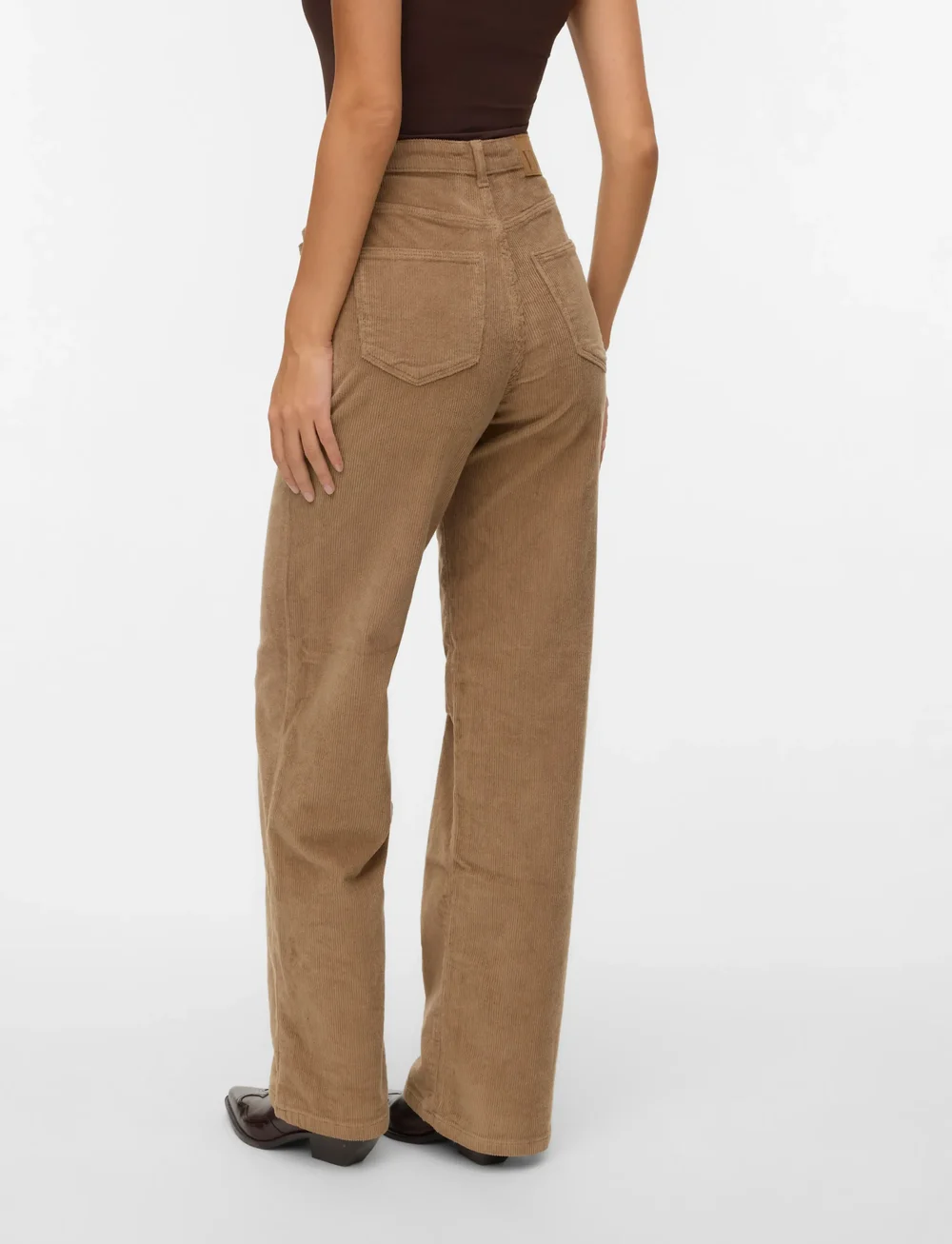 Vero Moda - VMTESSA HR WIDE CORDUROY PANTS GA NOOS - bukser med brede ben - silver mink - 3