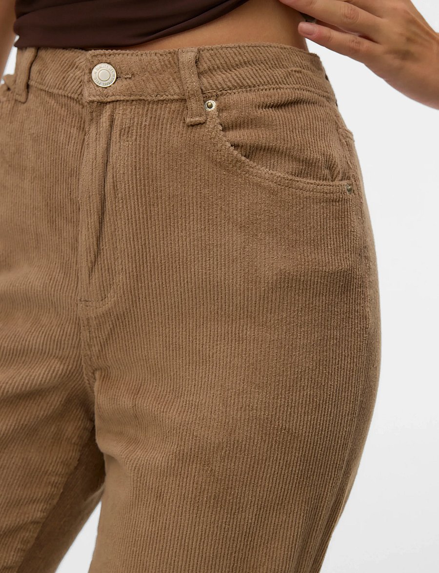 Vero Moda - VMTESSA HR WIDE CORDUROY PANTS GA NOOS - hosen mit weitem bein - silver mink - 5