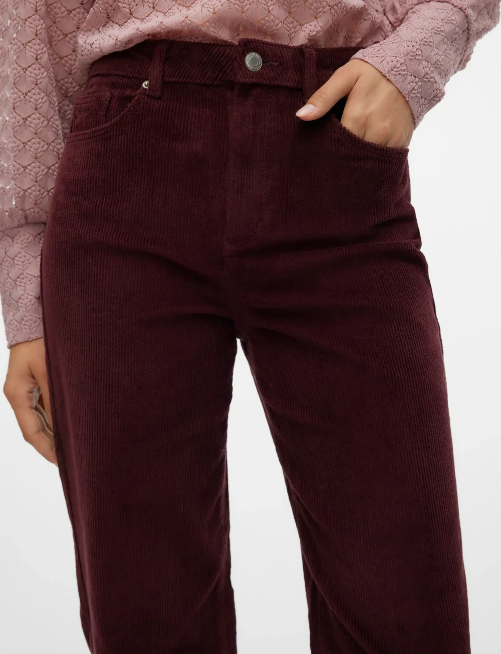 Vero Moda - VMTESSA HR WIDE CORDUROY PANTS GA NOOS - bukser med brede ben - winetasting - 5
