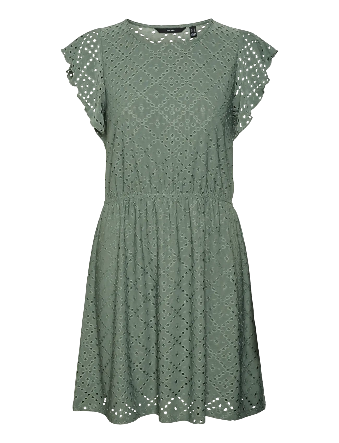 Vero Moda VMTASSA SL FRILL SHORT DRESS JRS NOOS - Vero Moda - LAUREL WREATH / green