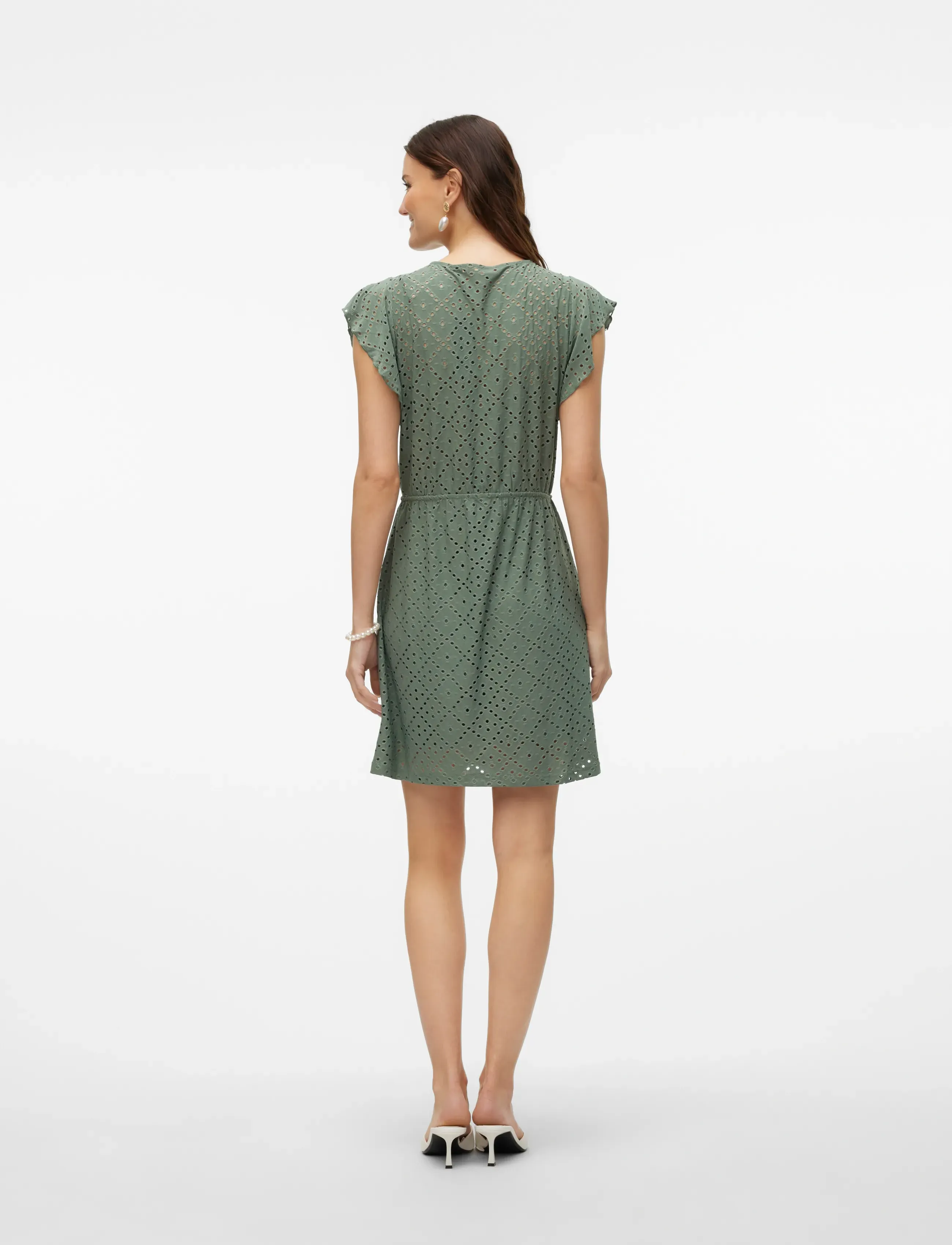 Vero Moda - VMTASSA SL FRILL SHORT DRESS JRS NOOS - blondekjoler - laurel wreath - 2