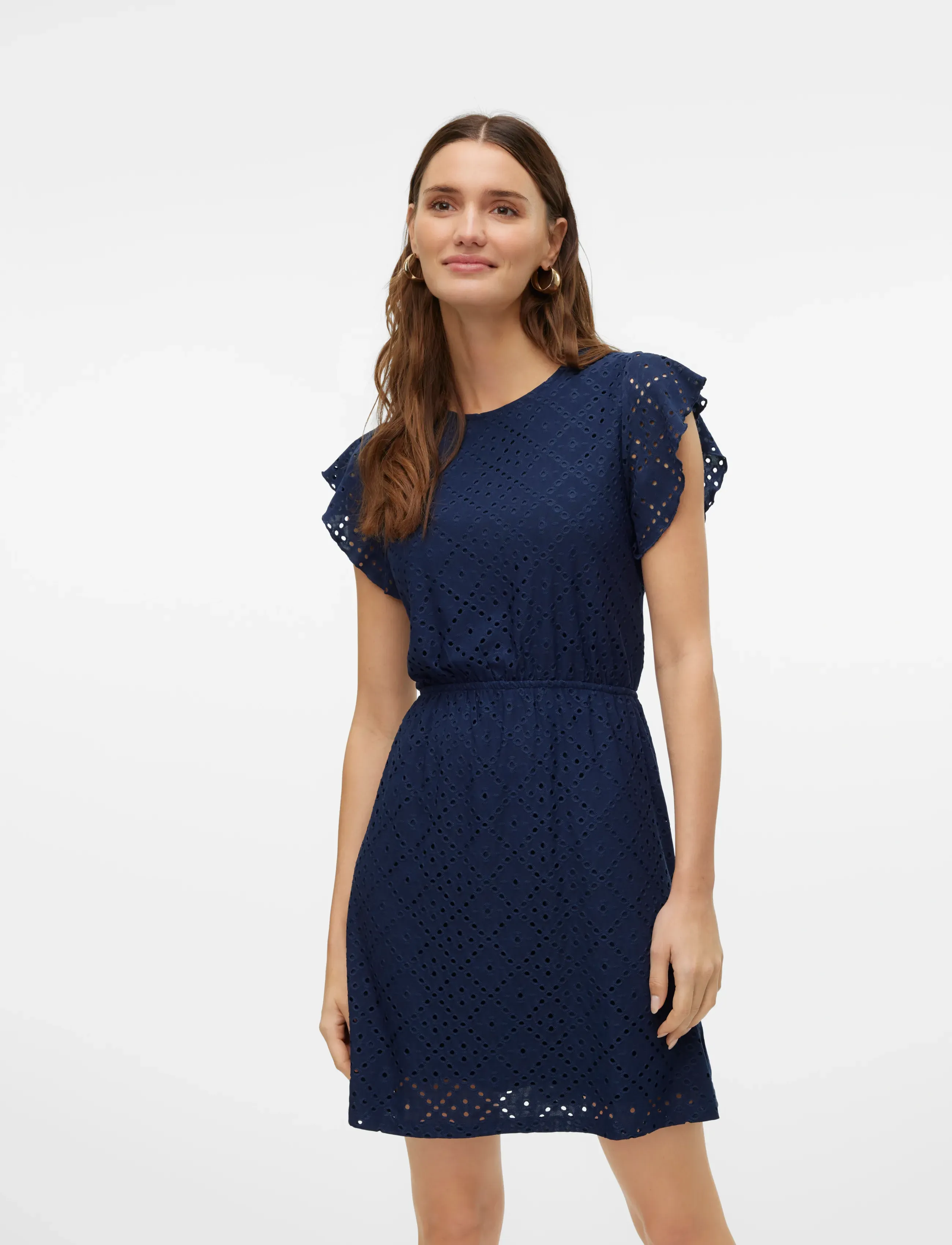 Vero Moda VMTASSA SL FRILL SHORT DRESS JRS NOOS - Robes courtes - NAVY BLAZER / navy