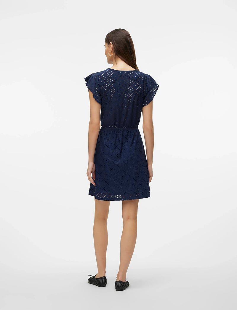 Vero Moda - VMTASSA SL FRILL SHORT DRESS JRS NOOS - nėriniuotos suknelės - navy blazer - 2