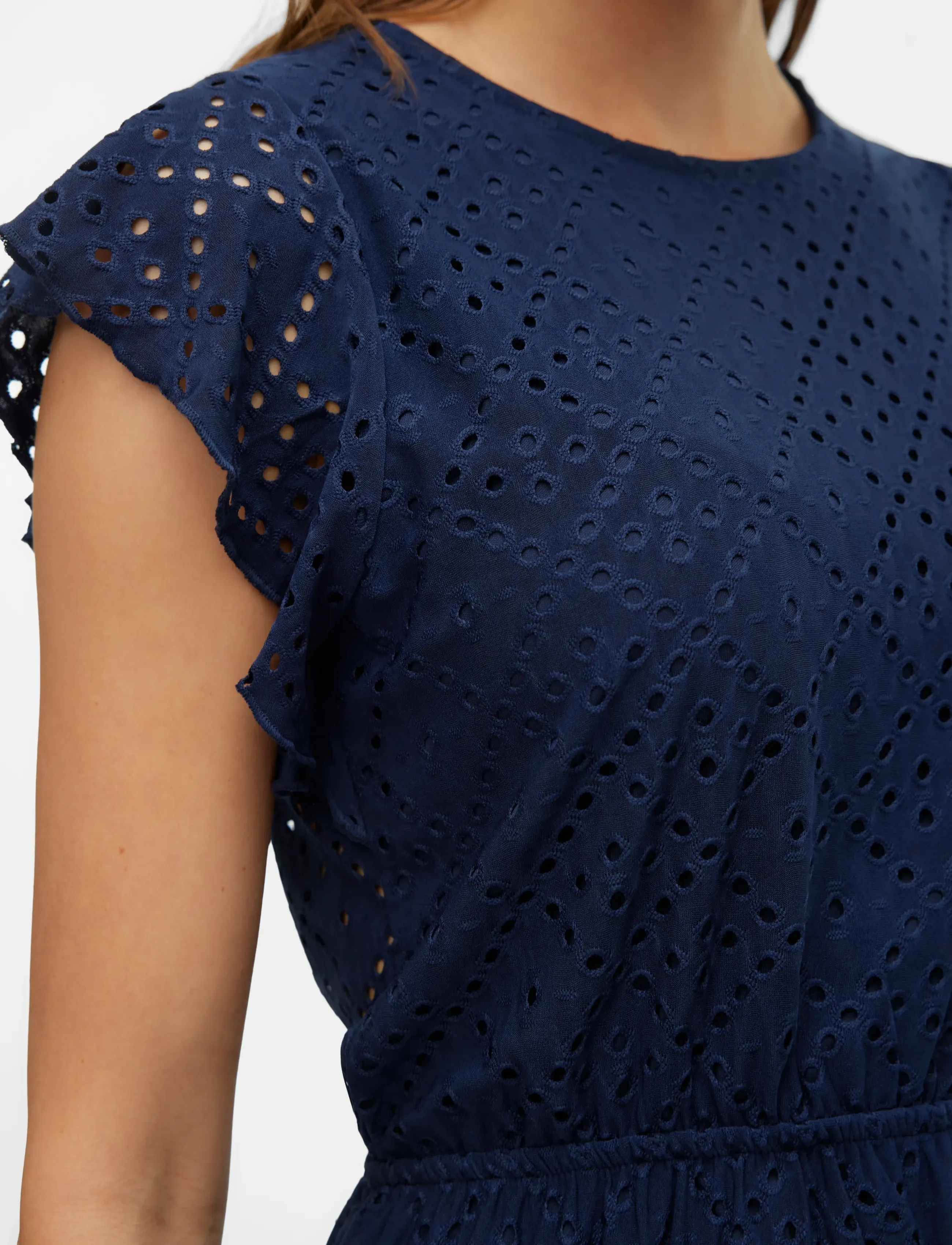 Vero Moda - VMTASSA SL FRILL SHORT DRESS JRS NOOS - sukienki koronkowe - navy blazer - 5