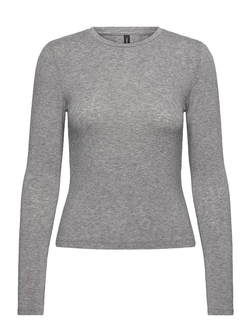 Vero Moda - VMANNIE LS O-NECK TOP JRS NOOS - palaidinukės ilgomis rankovėmis - light grey melange - 1