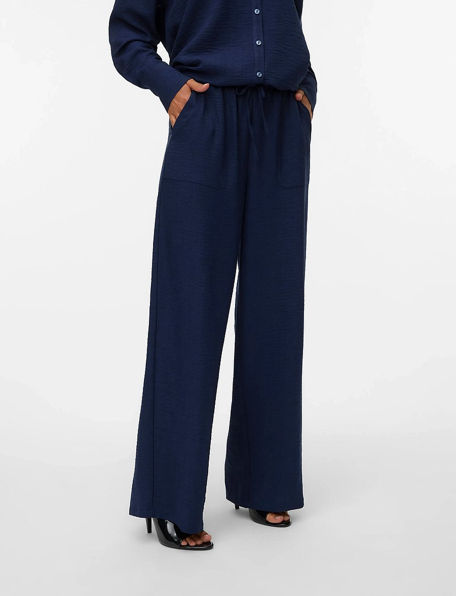 Vero Moda - VMMELANEY HW LOOSE PANT WVN NOOS - navy blazer - 3