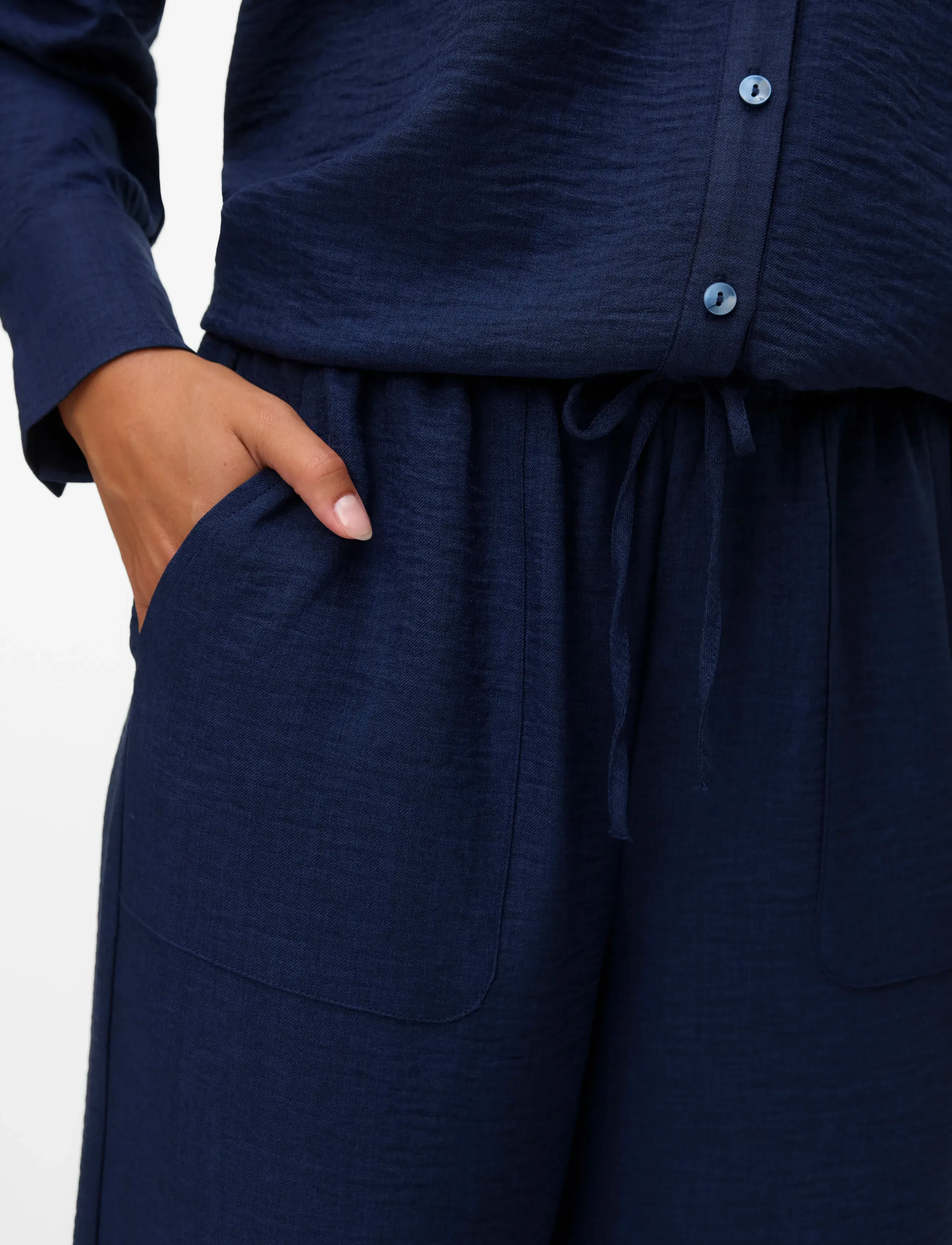 Vero Moda - VMMELANEY HW LOOSE PANT WVN NOOS - navy blazer - 4