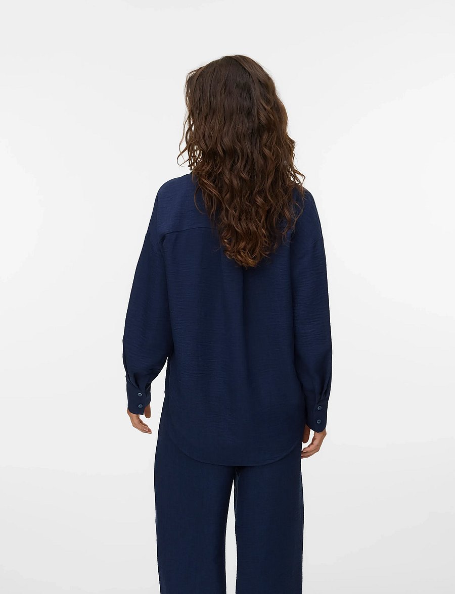 Vero Moda - VMMELANEY QUEENY LS SHIRT WVN NOOS - marškiniai ilgomis rankovėmis - navy blazer - 2