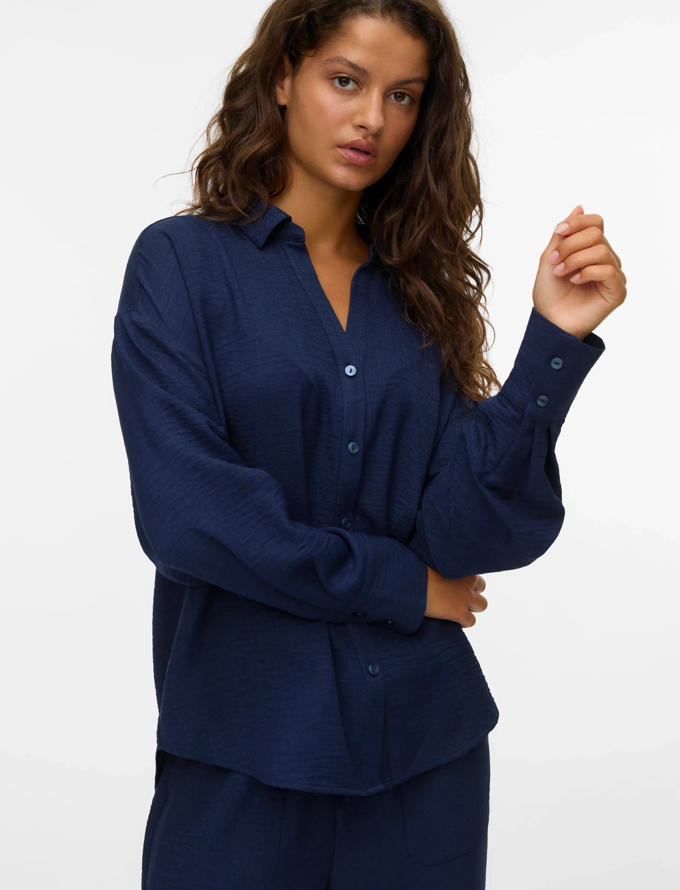 Vero Moda - VMMELANEY QUEENY LS SHIRT WVN NOOS - marškiniai ilgomis rankovėmis - navy blazer - 3