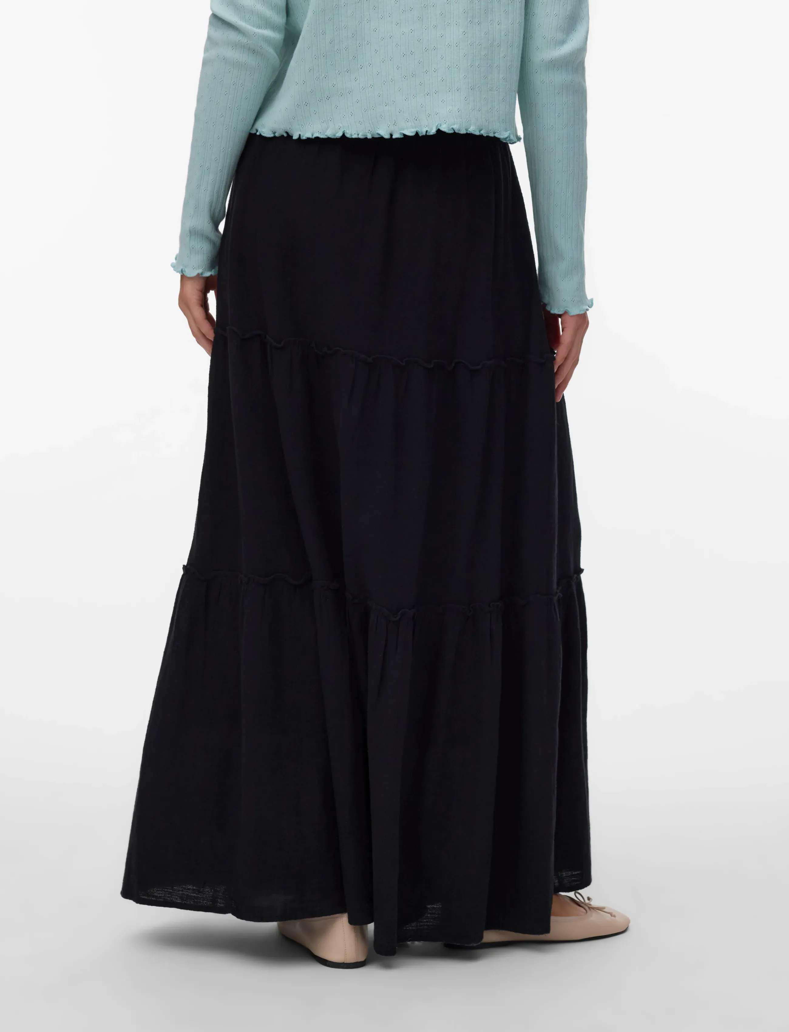 Vero Moda - AWKEELEY HW LONG SKIRT NOOS - maxi nederdele - black - 2