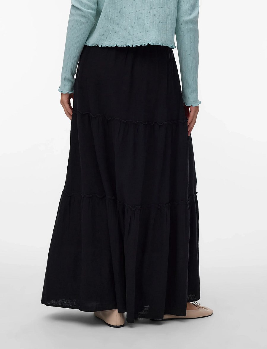 Vero Moda - AWKEELEY HW LONG SKIRT NOOS - maxi nederdele - black - 2