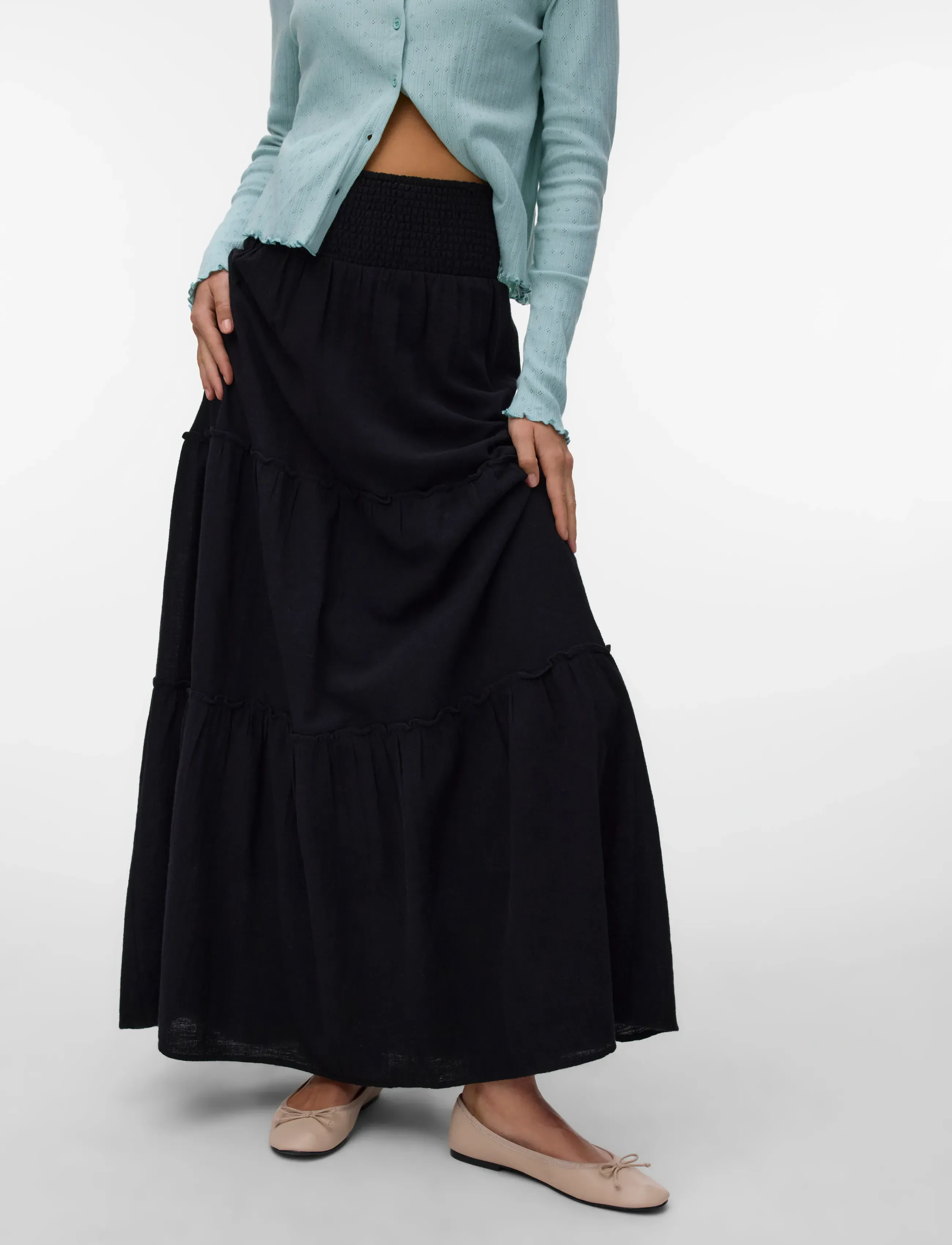Vero Moda - AWKEELEY HW LONG SKIRT NOOS - maxi nederdele - black - 3