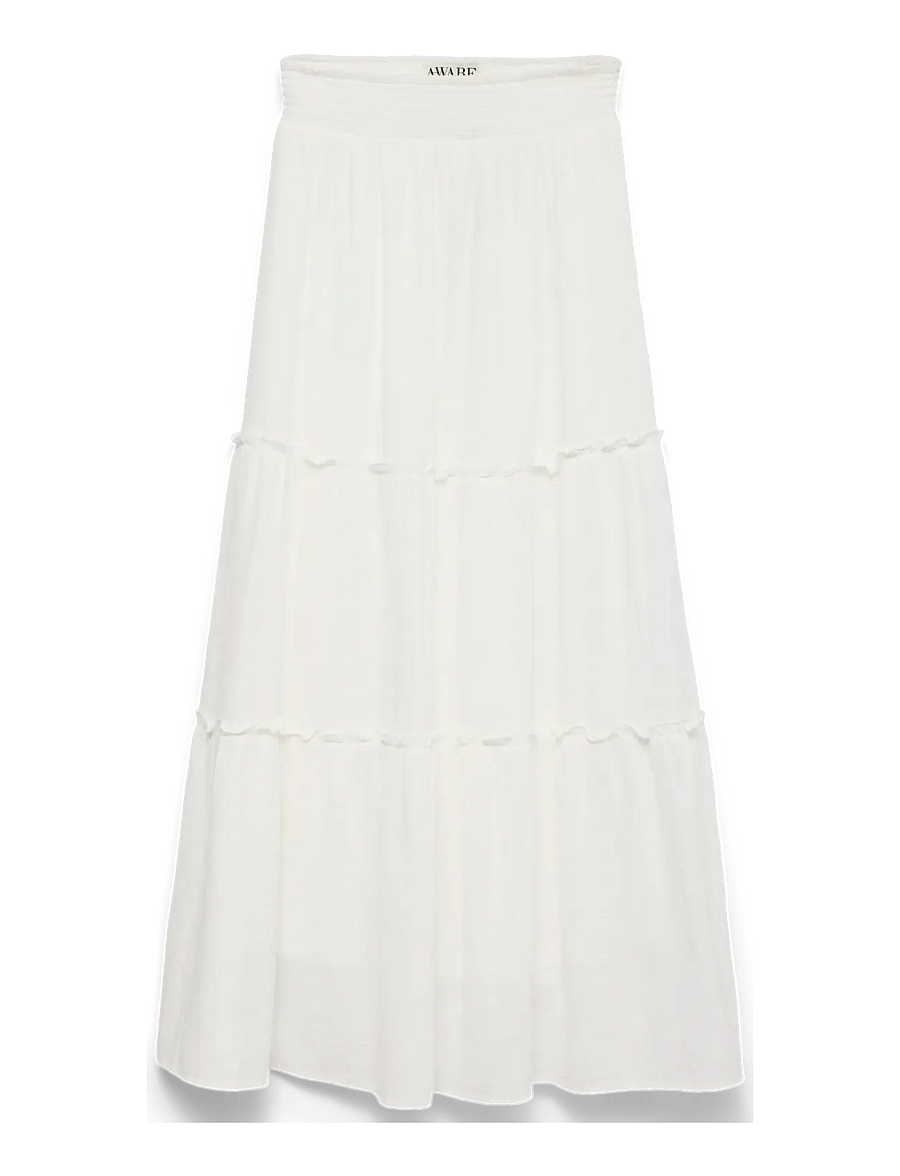 Vero Moda - AWKEELEY HW LONG SKIRT NOOS - maxi nederdele - snow white - 1