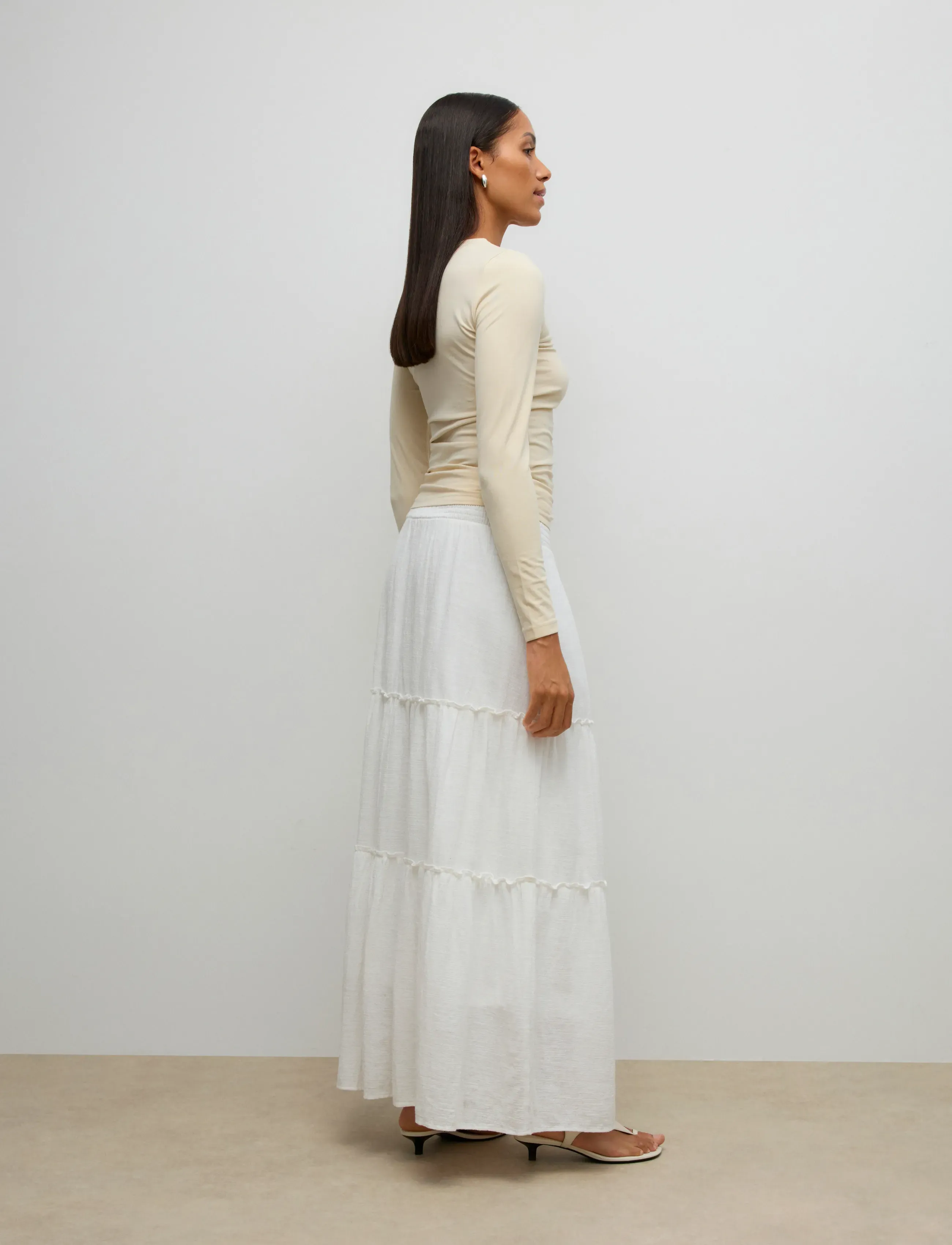 Vero Moda - AWKEELEY HW LONG SKIRT NOOS - maxi nederdele - snow white - 2