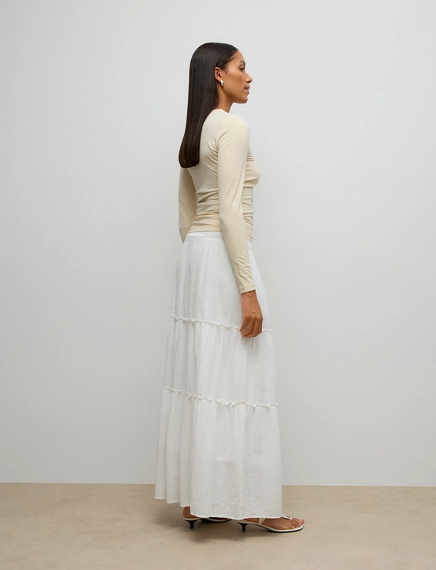 Vero Moda - AWKEELEY HW LONG SKIRT NOOS - maxi nederdele - snow white - 2