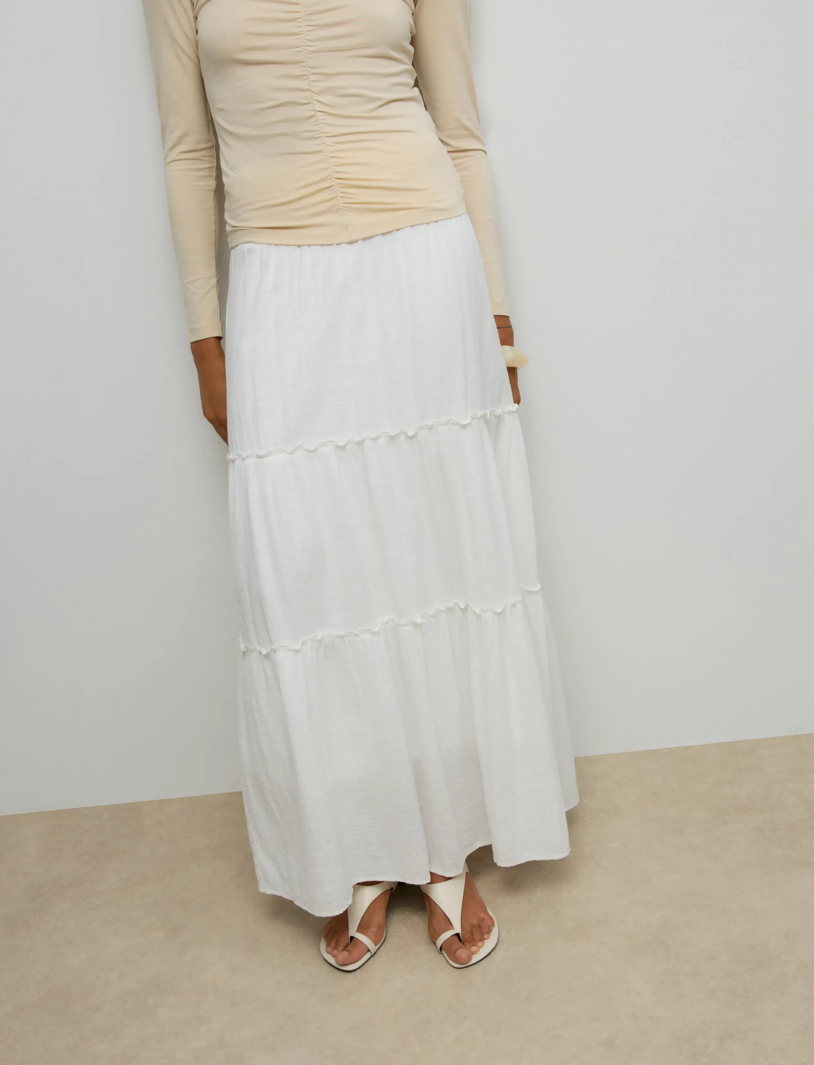 Vero Moda - AWKEELEY HW LONG SKIRT NOOS - maxi nederdele - snow white - 4