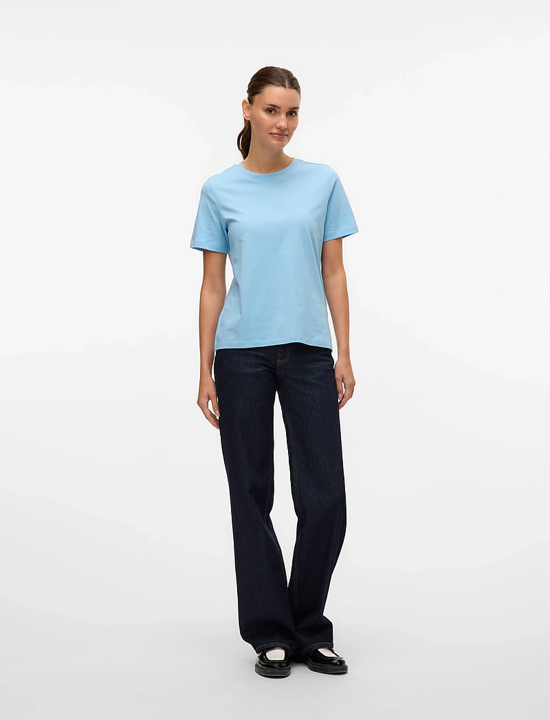 Vero Moda - VMPAULINA SS T-SHIRT JRS NOOS - t-shirts - airy blue - 4