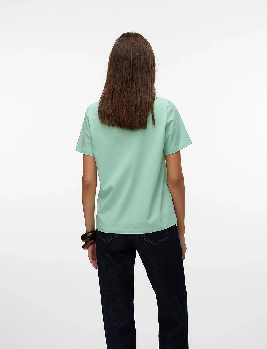 Vero Moda - VMPAULINA SS T-SHIRT JRS NOOS - t-shirts - birds egg green - 2