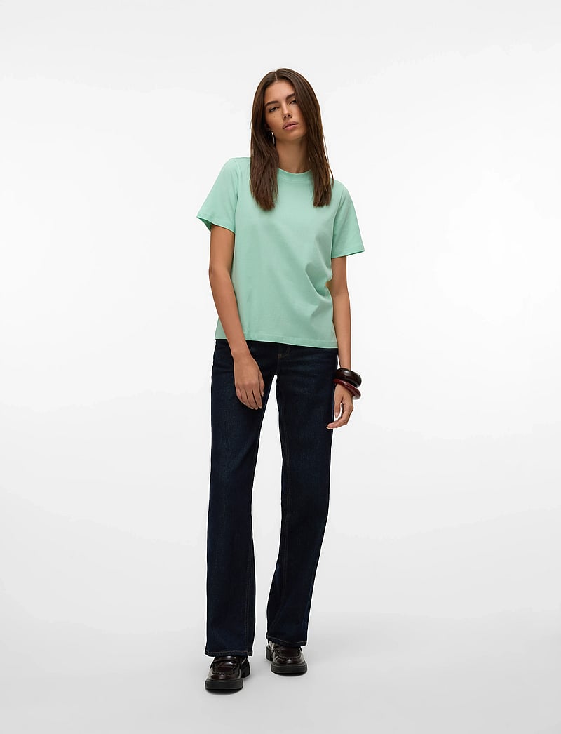 Vero Moda - VMPAULINA SS T-SHIRT JRS NOOS - t-shirts - birds egg green - 3