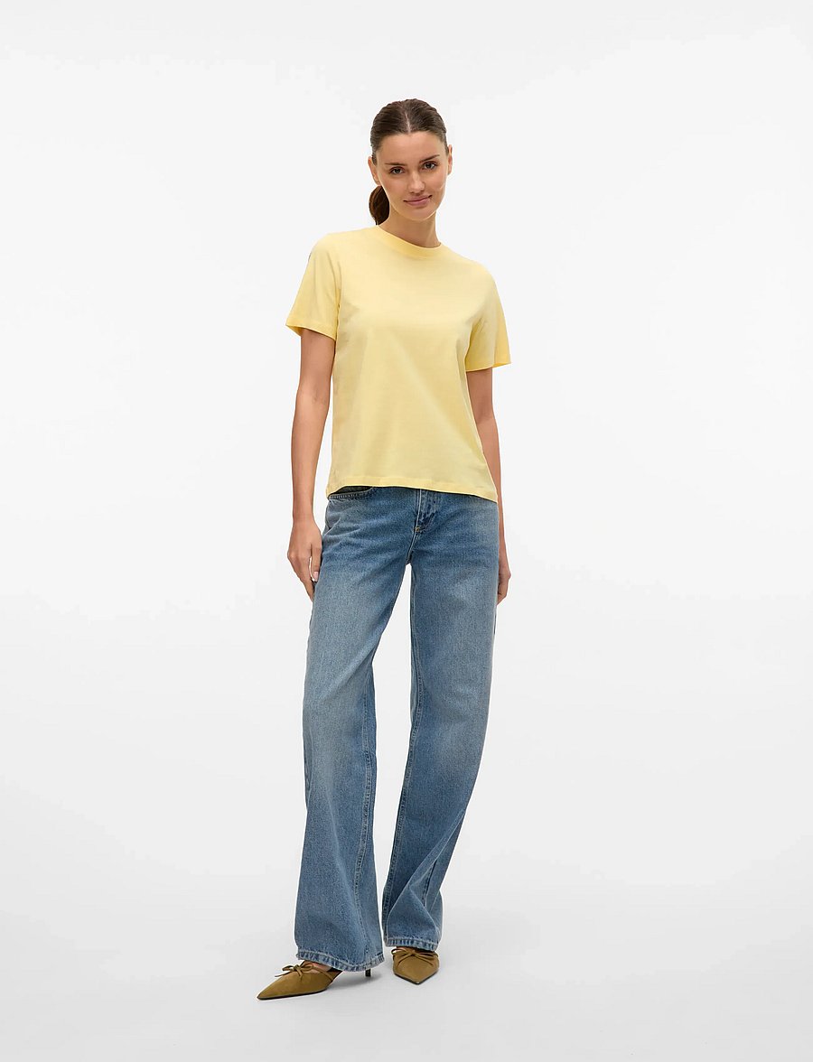 Vero Moda - VMPAULINA SS T-SHIRT JRS NOOS - t-shirts - lemon meringue - 3